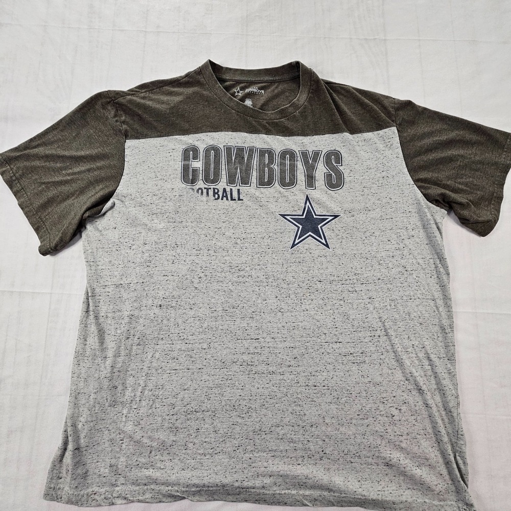 Dallas Cowboys Authentic Gray Coloblock Short Sleeve T-Shirt Men's 3XLT